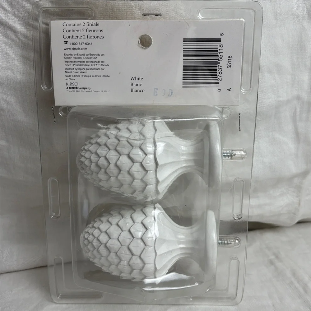 NIP Kirsch Fashion Trends White Pinecone Decorative Finials